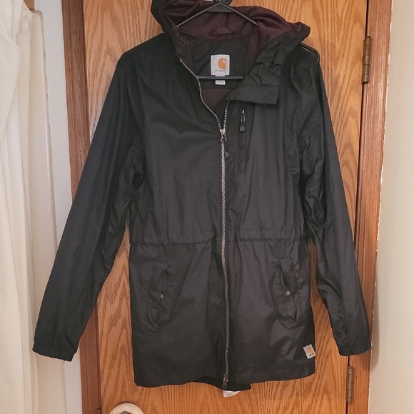 Carhartt Black Raincoat with Hood - Picture 1 of 14